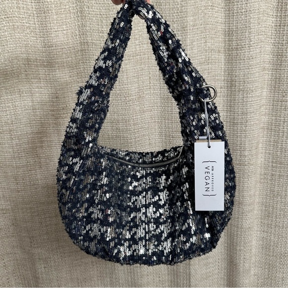 Handbags - NWT Denim Silver Sequin Shoulder Bag W/ Adjustable Strap Y2K Purse Rodeo Western